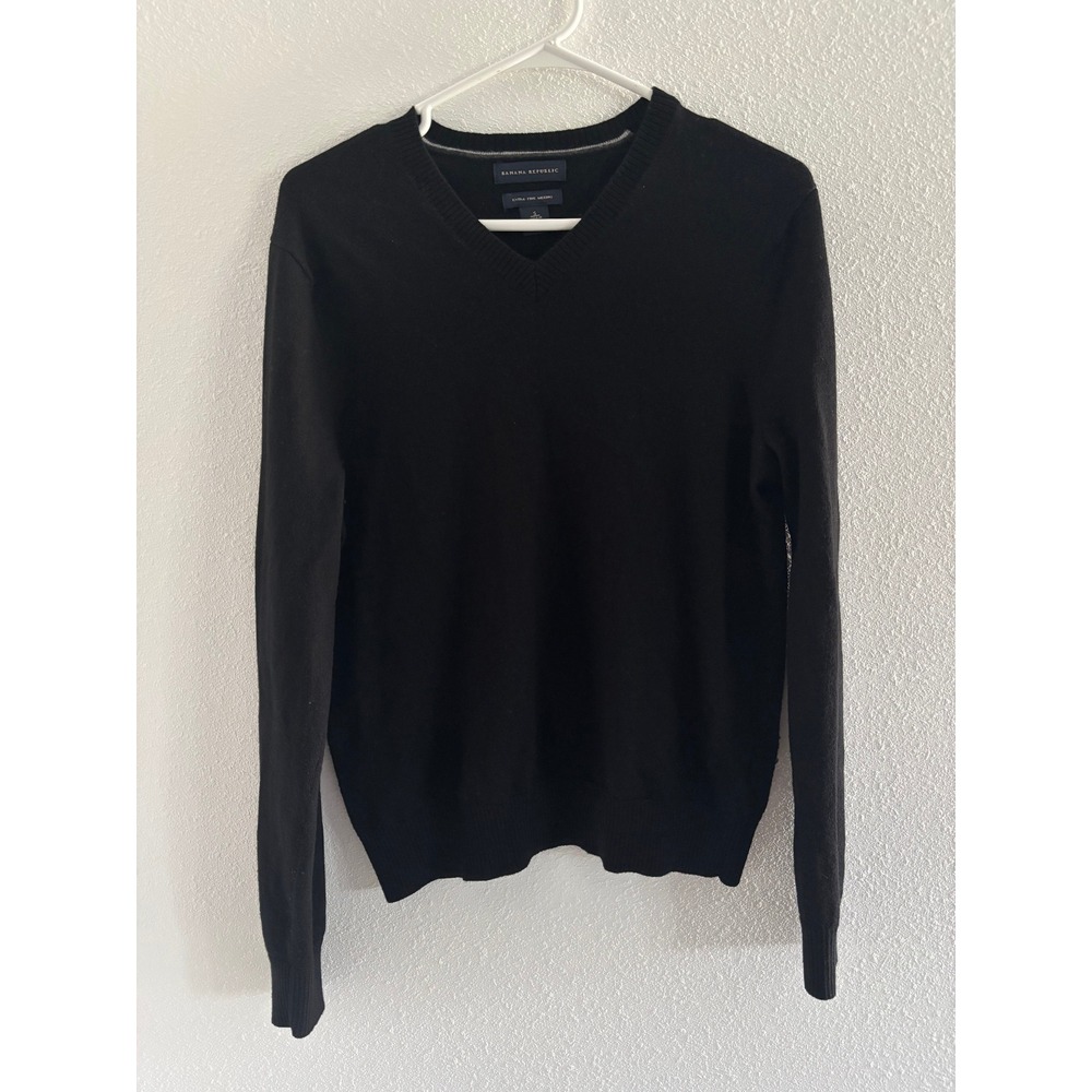 Banana Republic Sweater‎ Mens Small Black Wool Capsule Minimalist Luxury Vintage